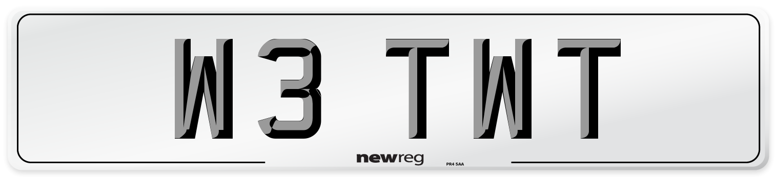 W3 TWT Number Plate from New Reg